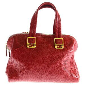 FENDI Chameleon Bag Handbag Shoulder Red Leather